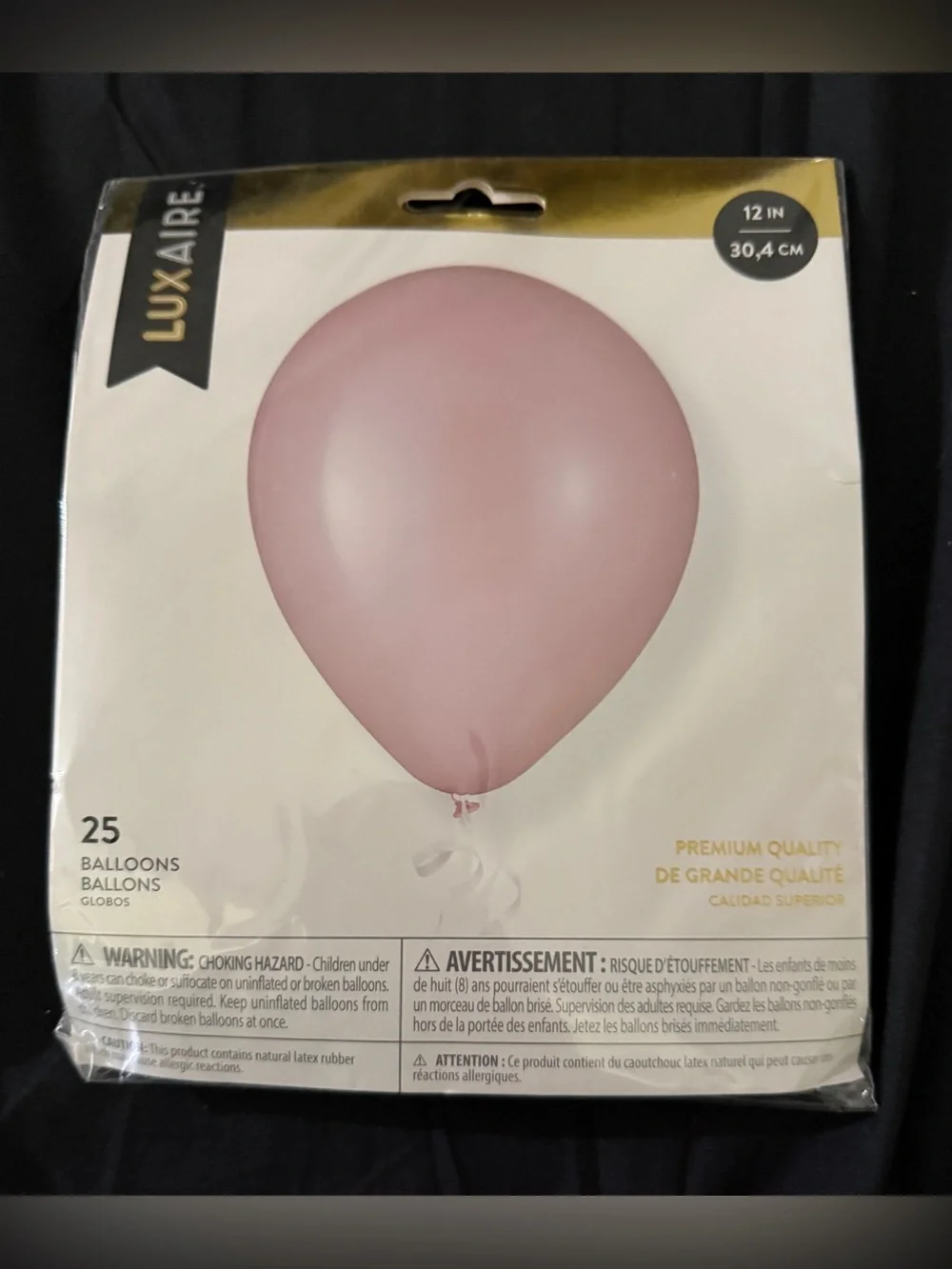 12” Pink Premium Balloon Pack- 25 Count- Air or Helium Fill